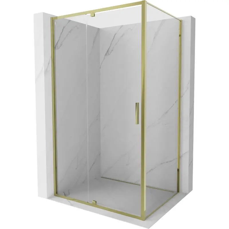 MEXEN/S Exo sprchový kout dveře křídlové 140 x 75, transparent, zlato 819-140-075-50-00