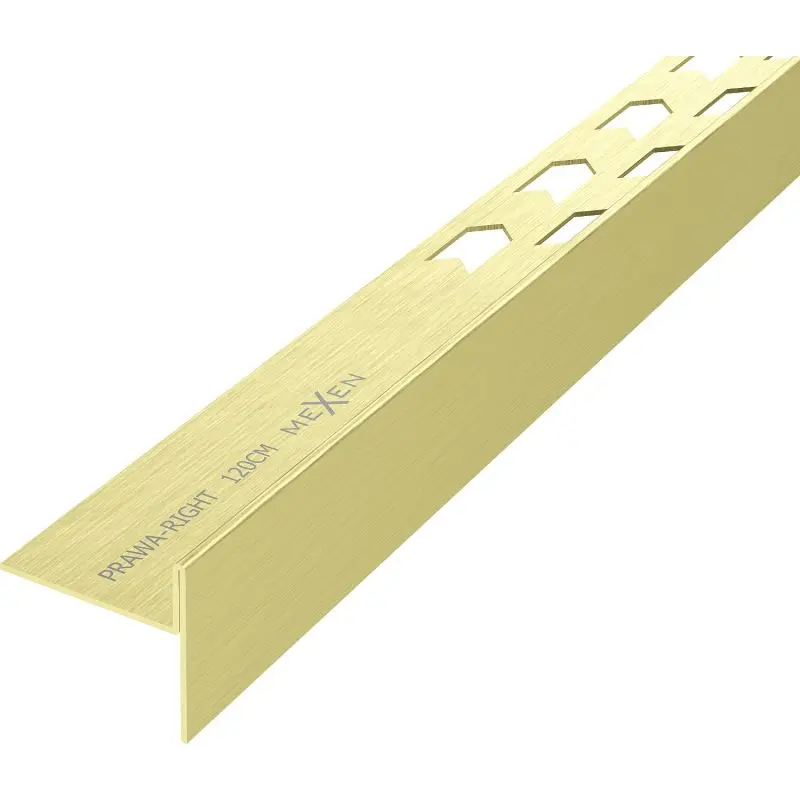 MEXEN Line-B spádová lišta podlahová 120 cm pravá, zlato kartáčovaná 185501120R
