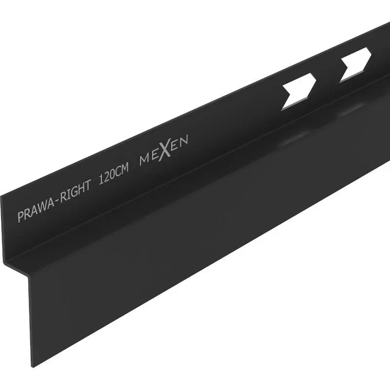 MEXEN Line-B spádová lišta nástěnná 120 cm pravá, černá 187002120R