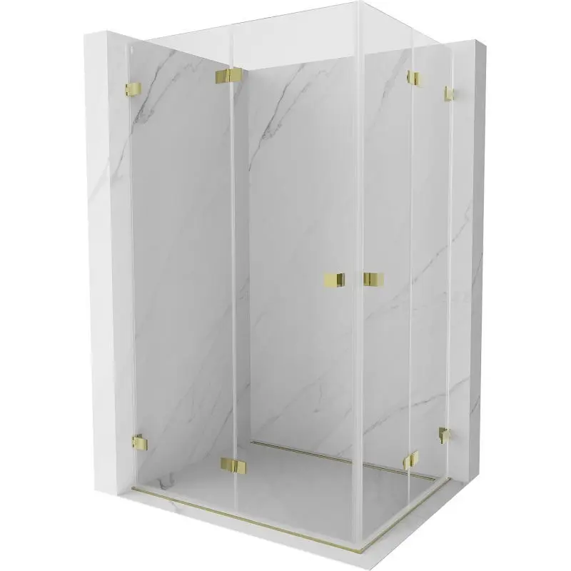 MEXEN/S Lunar-F Duo sprchový kout skládací dveře 95 x 90, transparent, zlato 836-095L-090P-50-00