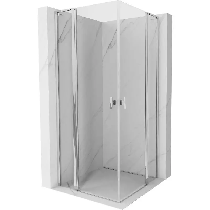 MEXEN/S Mist L Duo sprchový kout dveře křídlové 90 x 90, transparent, chrom 8A4L-090-090-01-00