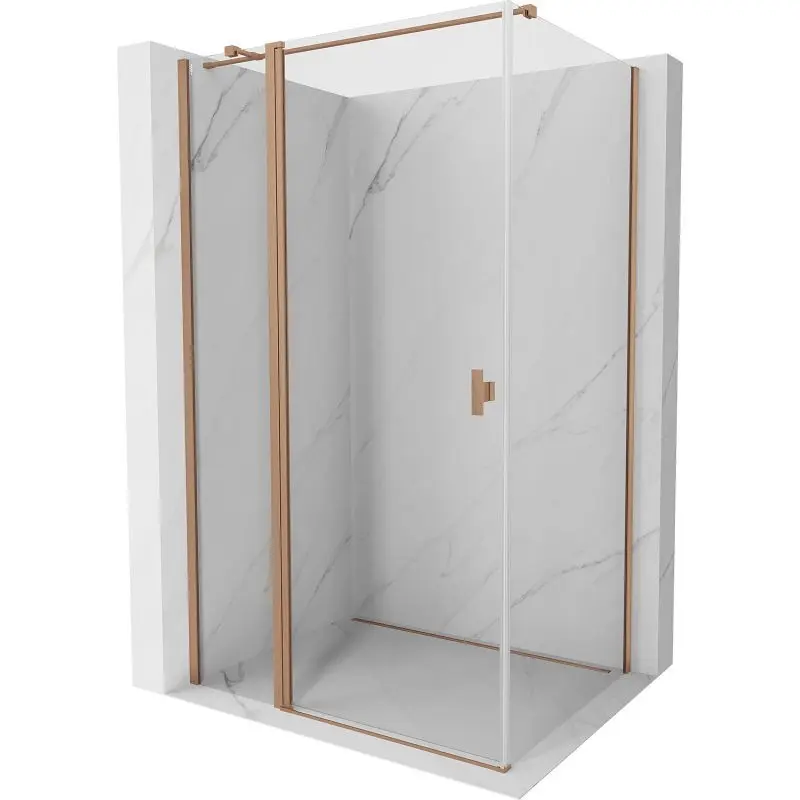 MEXEN/S Mist T sprchový kout dveře křídlové 80 x 90, transparent, měď kartáčovaná 8A4T-080-090-65-00