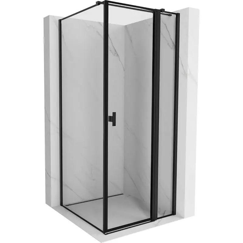 MEXEN/S Mist T sprchový kout dveře křídlové pravá 110 x 110, černý okraj, černá 8A4T-110-110-70-70-P