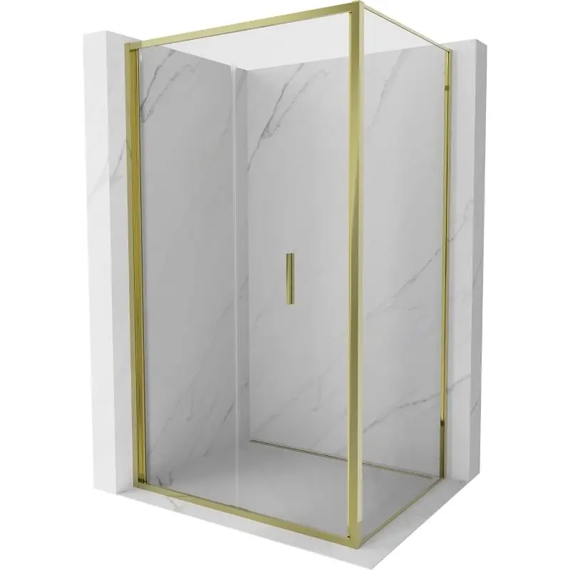 MEXEN/S Exo sprchový kout skládací dveře 90 x 95, transparent, zlato 816-090-095-50-00