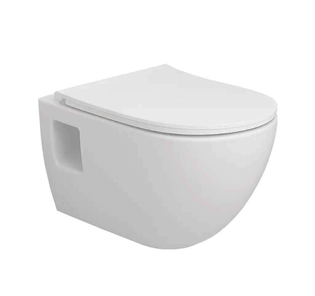 OLSEN SPA Závěsné WC TIBERA RIMLESS, se sedátkem Soft-close, přiznaná montáž OLKZT1055