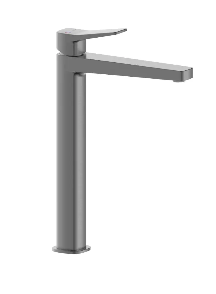 KFA Malaga umyvadlová baterie, nástěnná se závěrem klik-klak, PVD gun metal grey 4522-712-61