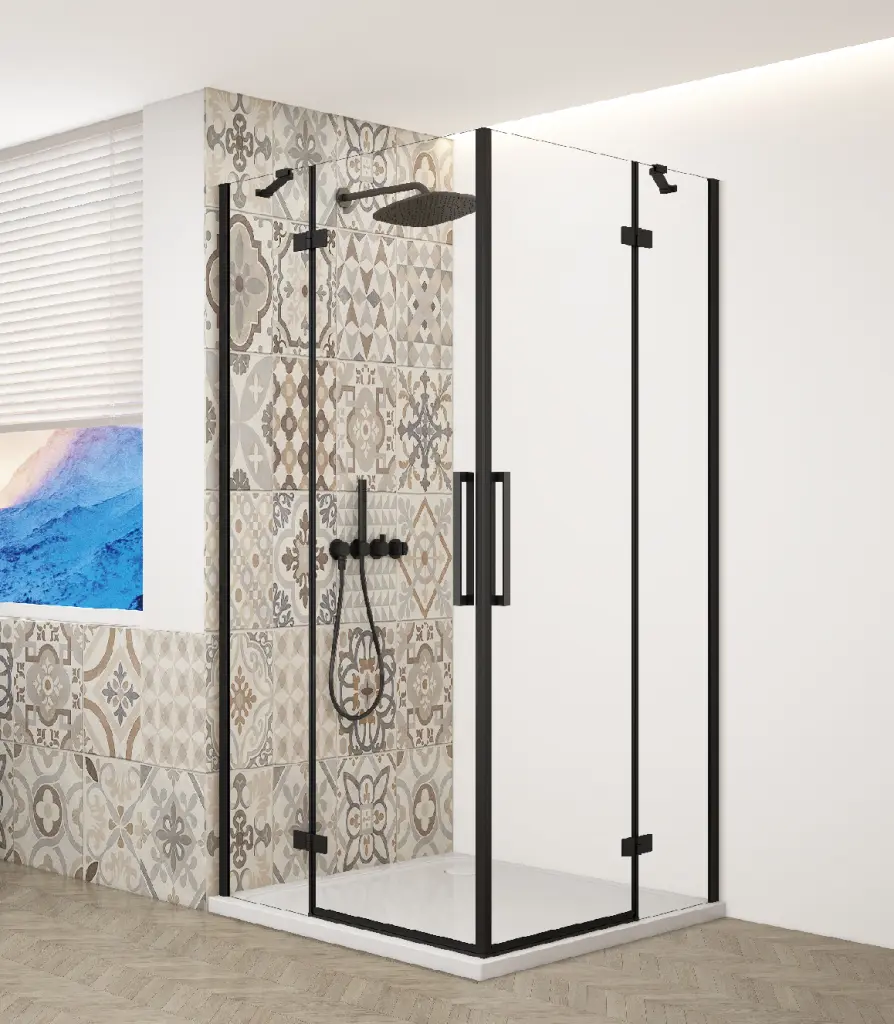 GELCO TRINITY BLACK obdélníkový kout 1000x1200 rohový vstup, čiré sklo, GT2210-12C-B GT2210-12C-B