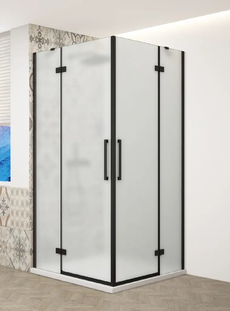 GELCO TRINITY BLACK obdélníkový kout 900x1000 rohový vstup, matné sklo, GT2290-10M-B GT2290-10M-B