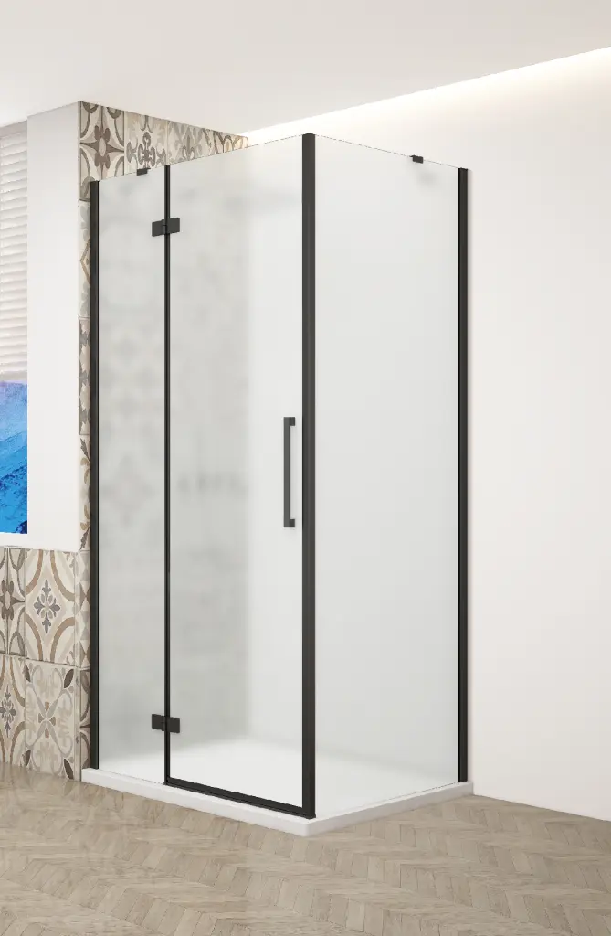 GELCO TRINITY BLACK obdélníkový kout 1200x1000 levý, matné sklo, GT5610-12ML-B GT5610-12ML-B
