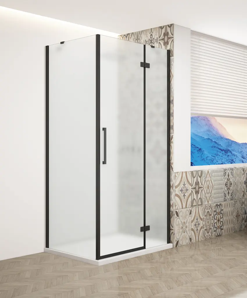 GELCO TRINITY BLACK obdélníkový kout 1100x1200 pravý, matné sklo, GT5612-11MR-B GT5612-11MR-B