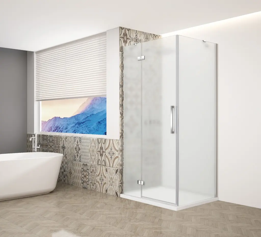 GELCO TRINITY CHROM obdélníkový kout 900x800 levý, matné sklo, GT5680-90ML-CH GT5680-90ML-CH