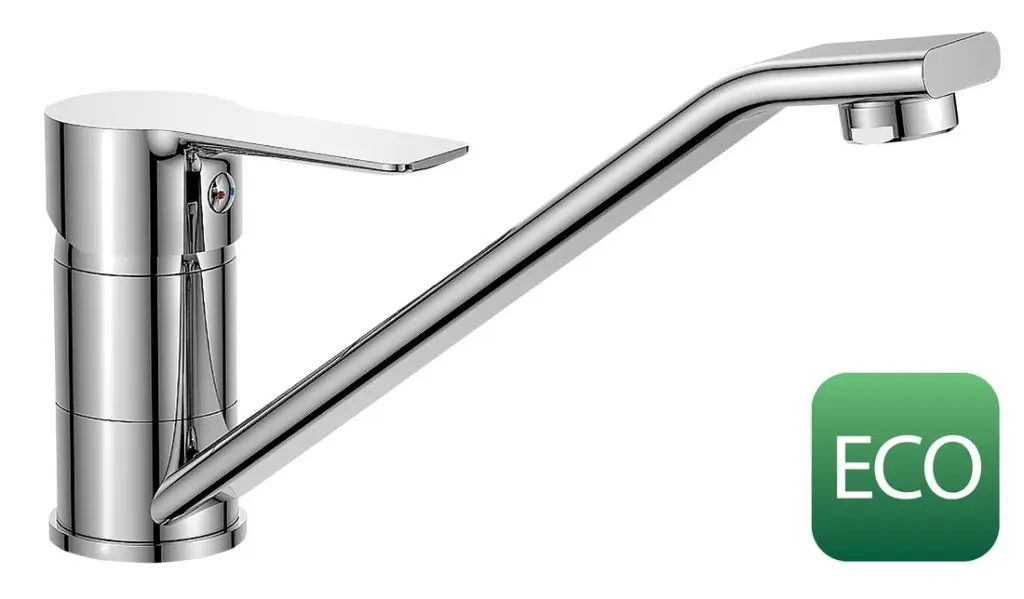 Bruckner BARON ECO 6 l/min, stojánková dřezová baterie, 186mm, otočné ramínko, chrom