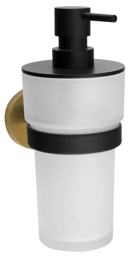 SAPHO LARISSA dávkovač mýdla 250ml, mléčné sklo, černá/zlato mat WS019BG