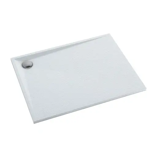 OMNIRES STONE obdélníková sprchová vanička s kamennou strukturou, 80 x 120 cm bílá mat /BM/ STONE80/120BM