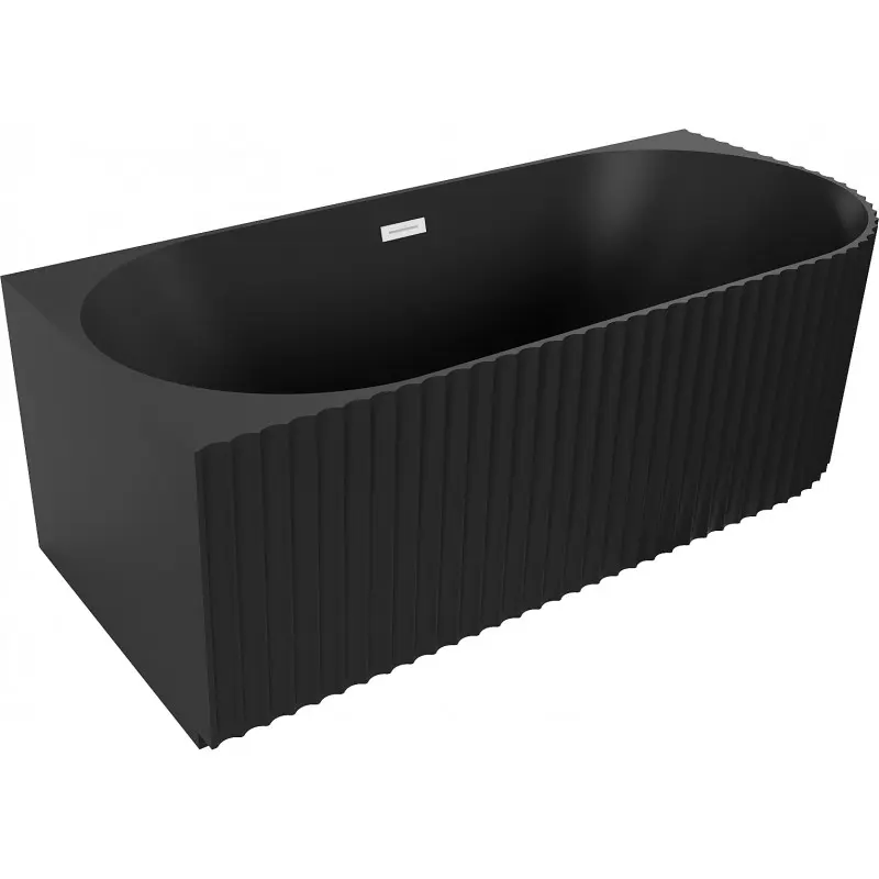 MEXEN/S Gia volně stojící rohová vana reliéf levá 170 x 80, černá mat, sifon a přepad bílá 52701708071L-20