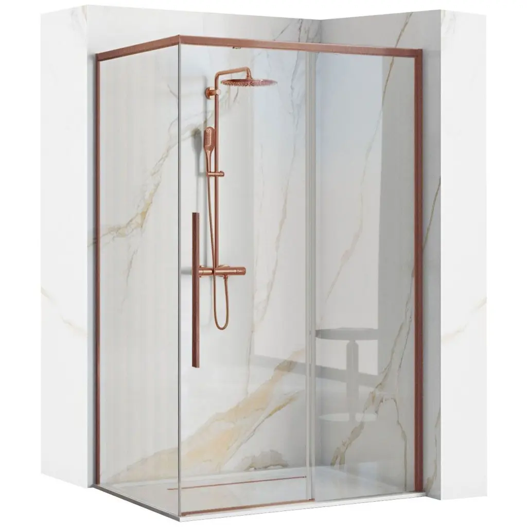 REA/S Sprchový kout SOLAR Copper Brush 100x80 Se sprchovou vaničkou Savoy KPL-96016