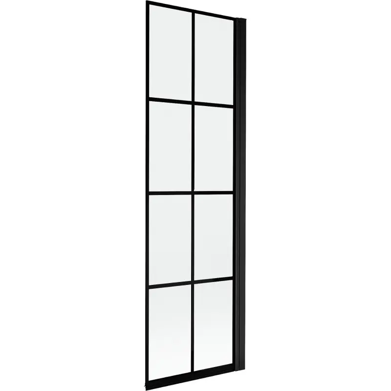 MEXEN MIST vanová zástěna 60x150 cm 6mm 1-s, černá, dekor, pravá 8A9-060-001-70-77-P