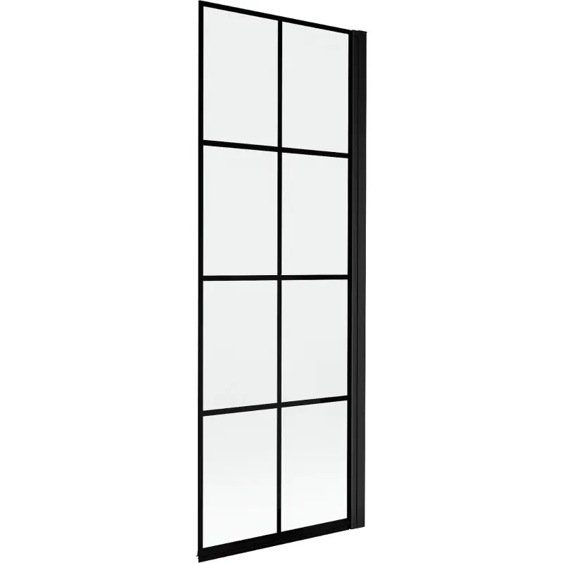 MEXEN MIST vanová zástěna 70x150 cm 6mm 1-s, černá, dekor, pravá 8A9-070-001-70-77-P