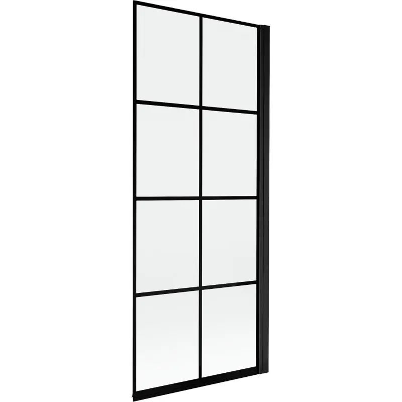 MEXEN MIST vanová zástěna 80x150 cm 6mm 1-s, černá, dekor, pravá 8A9-080-001-70-77-P