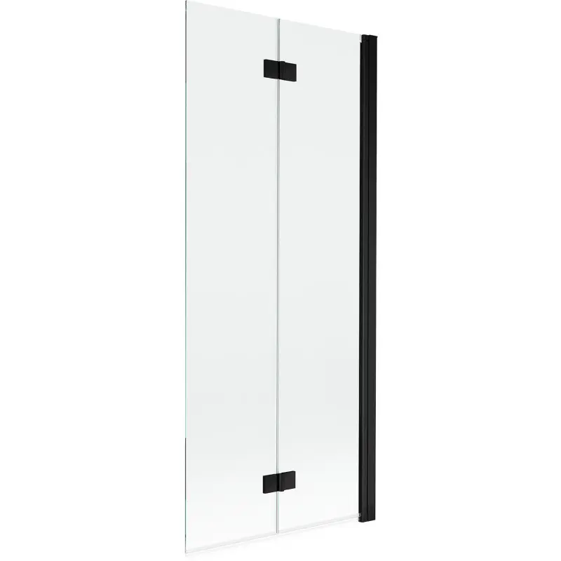 MEXEN MIST vanová zástěna 80x150 cm 6mm 2-s, černá, čirá, pravá 8A9-080-002-70-00-P