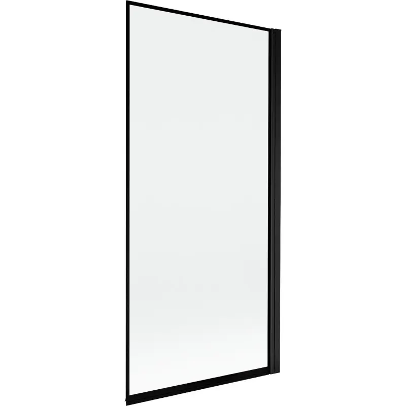 MEXEN MIST vanová zástěna 90x150 cm 6mm 1-s, černá, okraj, pravá 8A9-090-001-70-70-P