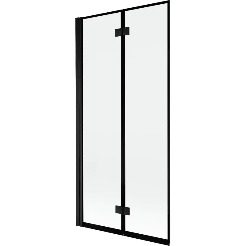 MEXEN MIST vanová zástěna 90x150 cm 6mm 2-s, černá, okraj, levá 8A9-090-002-70-70-L