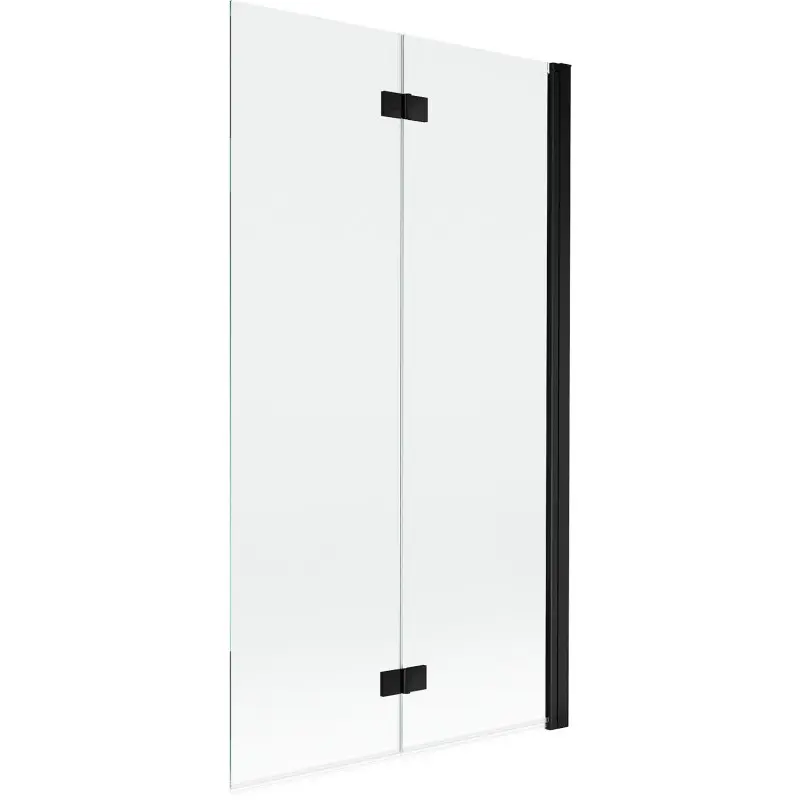 MEXEN MIST vanová zástěna 100x150 cm 6mm 2-s, černá, čirá, pravá 8A9-100-002-70-00-P