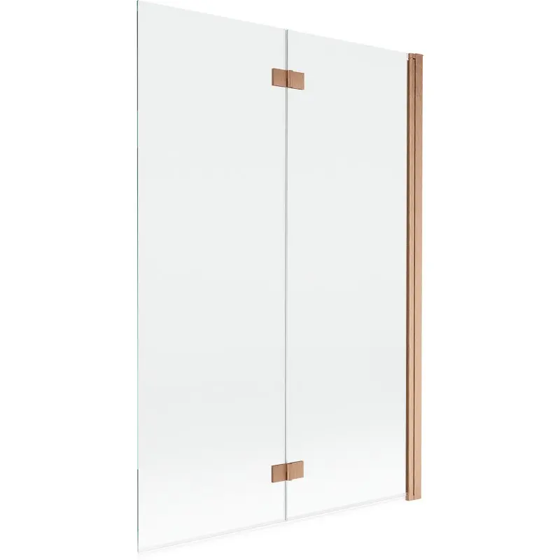 MEXEN MIST vanová zástěna 120x150 cm 6mm 2-s, měď kartáčovaná, čirá, pravá 8A9-120-002-65-00-P