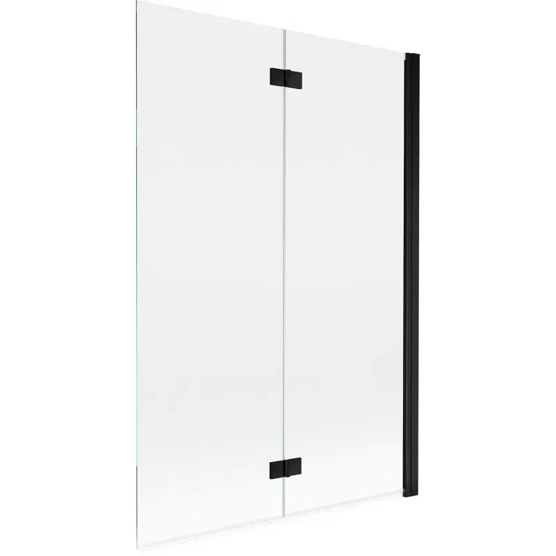 MEXEN MIST vanová zástěna 120x150 cm 6mm 2-s, černá, čirá, pravá 8A9-120-002-70-00-P