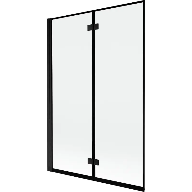MEXEN MIST vanová zástěna 120x150 cm 6mm 2-s, černá, okraj, levá 8A9-120-002-70-70-L