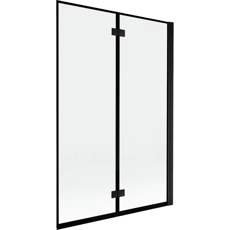 MEXEN MIST vanová zástěna 120x150 cm 6mm 2-s, černá, okraj, pravá 8A9-120-002-70-70-P