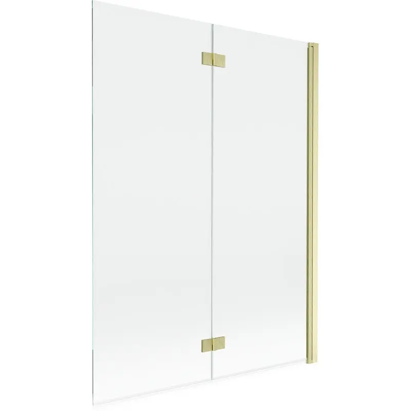 MEXEN MIST vanová zástěna 130x150 cm 6mm 2-s, zlatá kartáčovaná, čirá, pravá 8A9-130-002-55-00-P