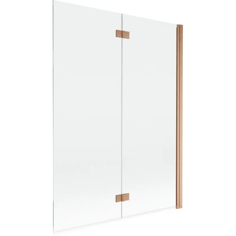 MEXEN MIST vanová zástěna 130x150 cm 6mm 2-s, měď kartáčovaná, čirá, pravá 8A9-130-002-65-00-P