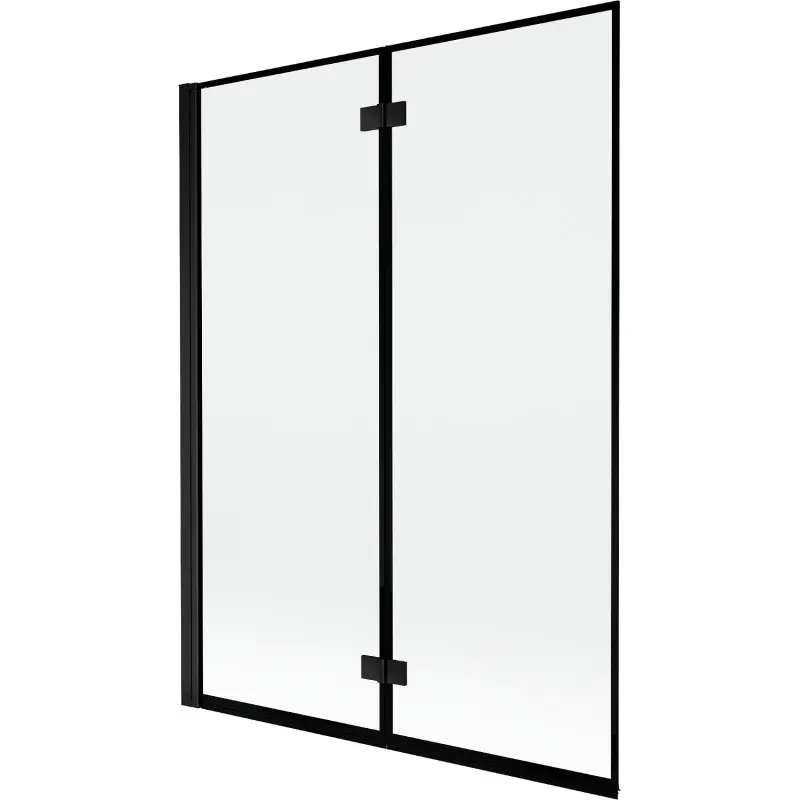 MEXEN MIST vanová zástěna 130x150 cm 6mm 2-s, černá, okraj, levá 8A9-130-002-70-70-L