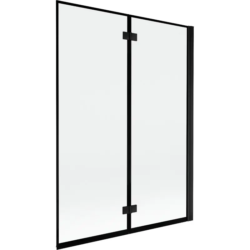 MEXEN MIST vanová zástěna 130x150 cm 6mm 2-s, černá, okraj, pravá 8A9-130-002-70-70-P