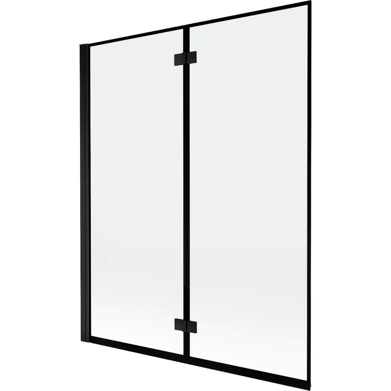 MEXEN MIST vanová zástěna 140x150 cm 6mm 2-s, černá, okraj, levá 8A9-140-002-70-70-L