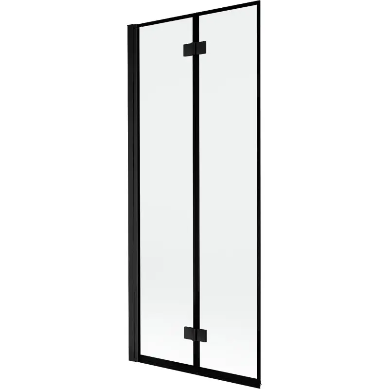 MEXEN MIST vanová zástěna 80x150 cm 6mm 2-s, černá, okraj, levá 8A9-080-002-70-70-L