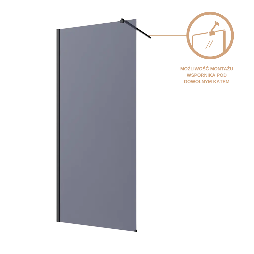 INVENA Walk-in II Trend 100x200cm, grafit 8mm shiny-glass, černá AK-32-103-S