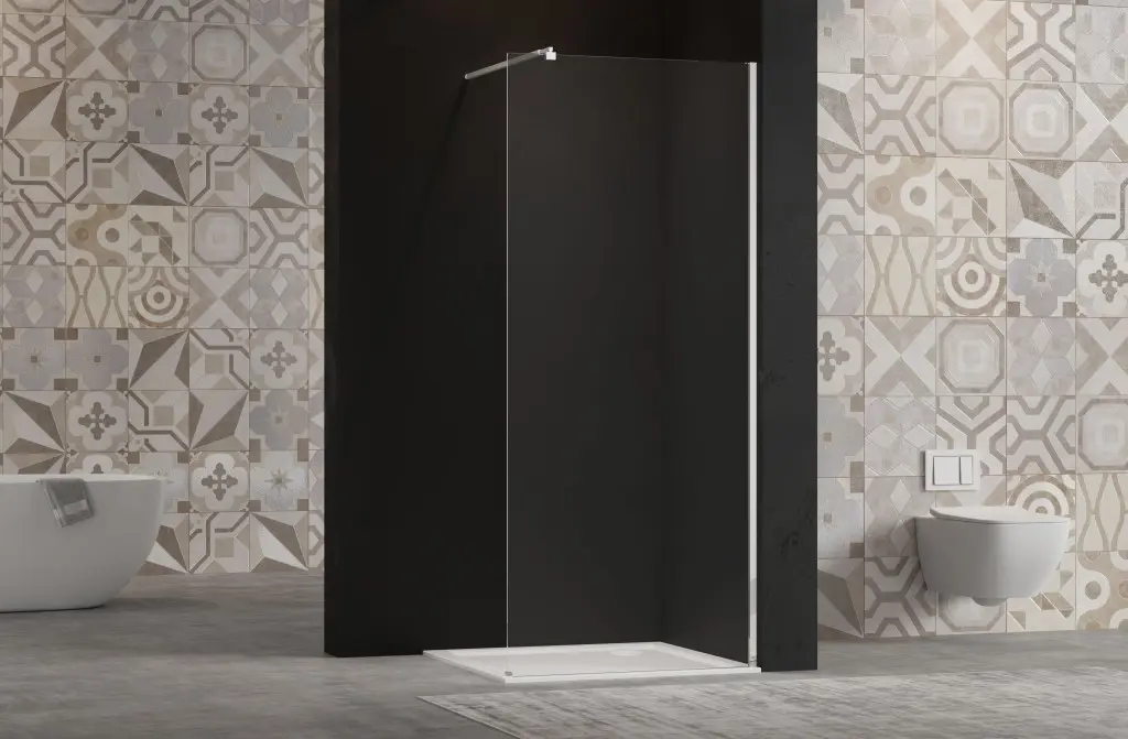 INVENA Walk-in II 90x200cm, čirá 8mm shiny-glass, chrom AK-32-192-S
