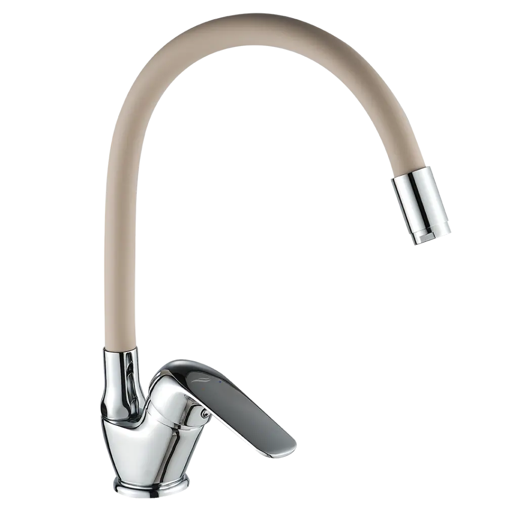 Kuchinox Dřezová baterie Elza s flexibilním raménkem - BKE_467D, béžová mat/chrom