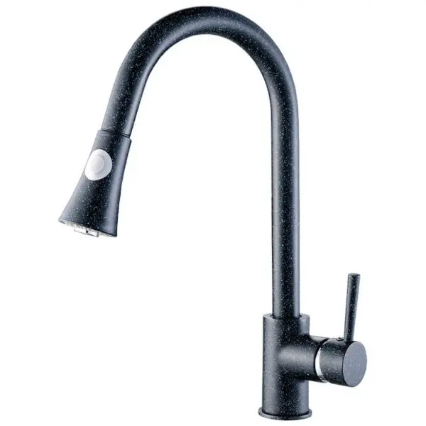 Laveo Dřezová baterie Daru s výsuvnou 2-funkční sprškou - BLD_769D, černý granit