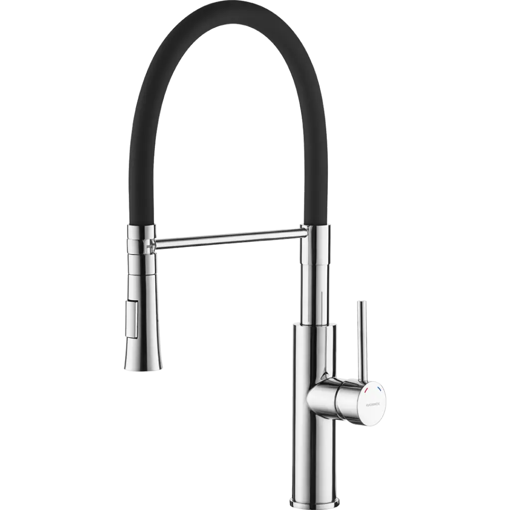 Kuchinox Dřezová baterie Shire s flexibilním raménkem a 2-funkční sprškou - BQH_778D, černá mat/chrom