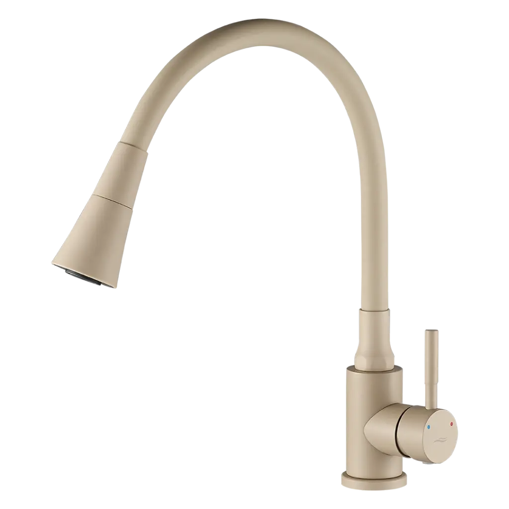 Kuchinox Dřezová baterie Selva s flexibilním raménkem a 2-funkční sprškou - BSK_462D, béžová