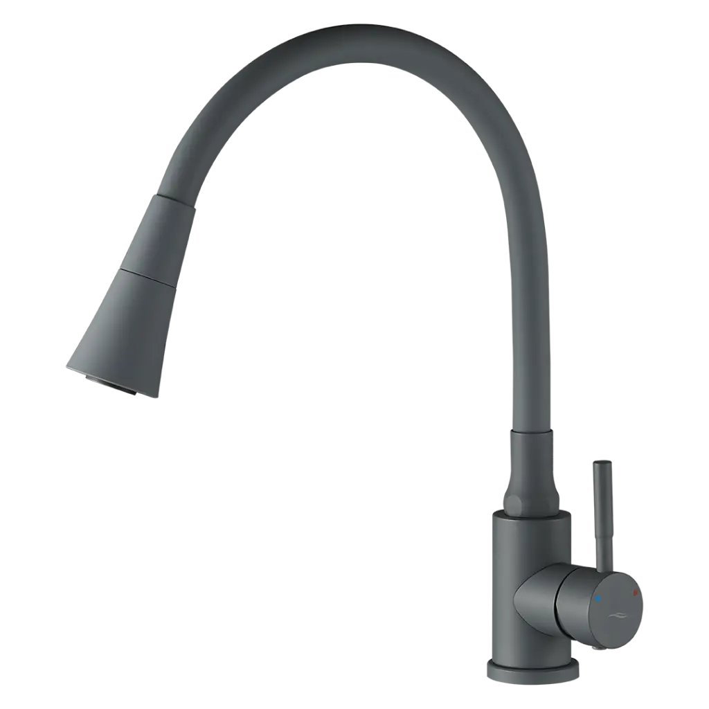 Kuchinox Dřezová baterie Selva s flexibilním raménkem a 2-funkční sprškou - BSK_962D, šedá