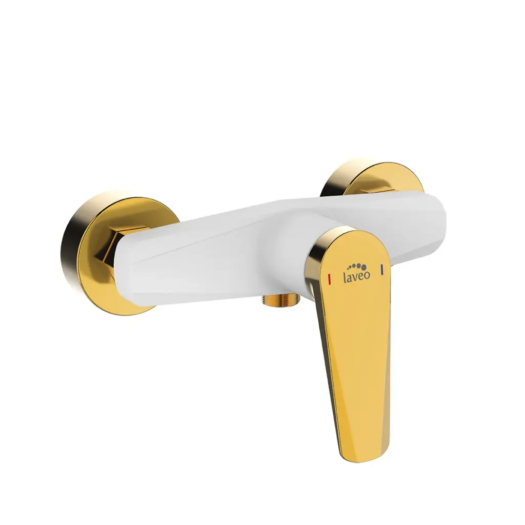 Laveo Sprchová baterie Rubio - BVR_640G, bílá mat/zlatá