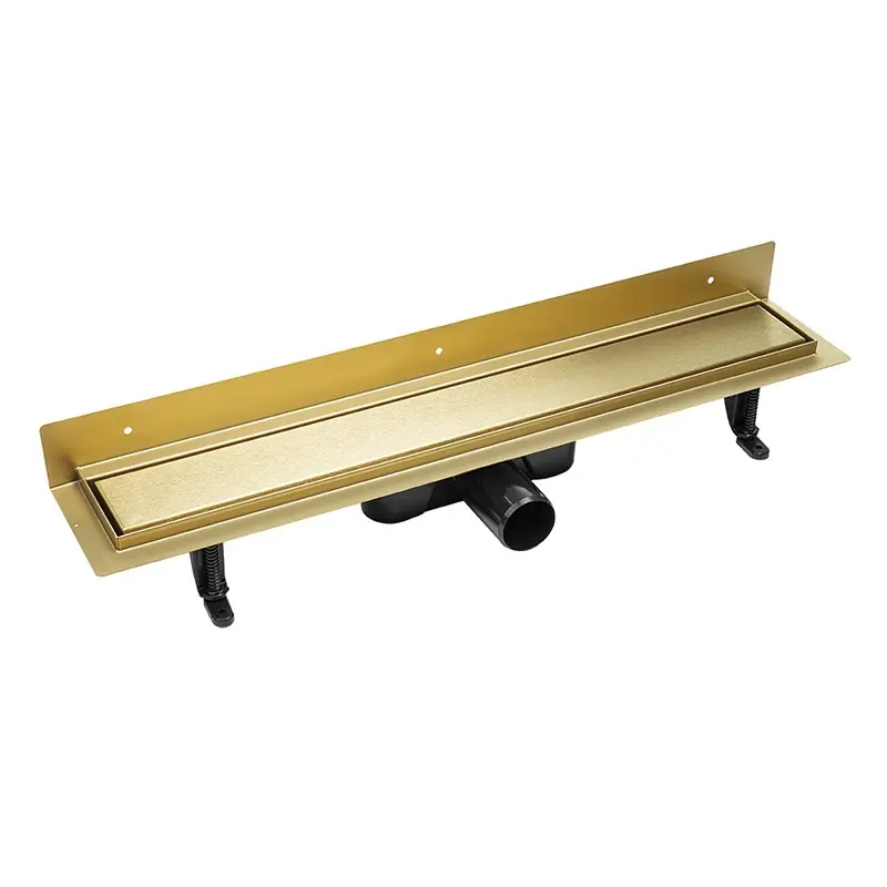 Laveo Sprchový odtokový žlab ke stěně Basso 90 cm - COB_G91D, zlatá kartáčovaná