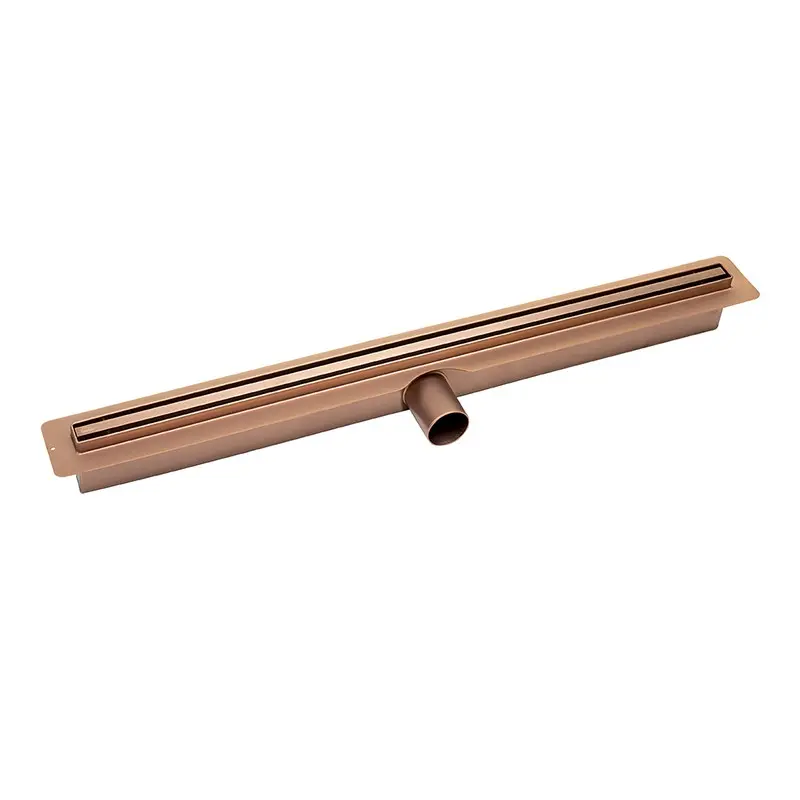 Laveo Sprchový odtokový žlab Slim 80 cm - COS_880D, růžové zlato kartáčované