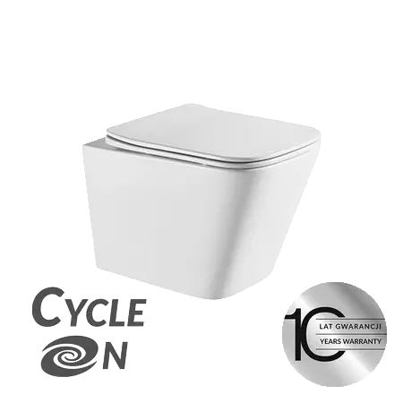 Laveo Závěsná WC mísa se SoftClose sedátkem Kvadrato CycleOn 2.0 - VMK_610S, bílá