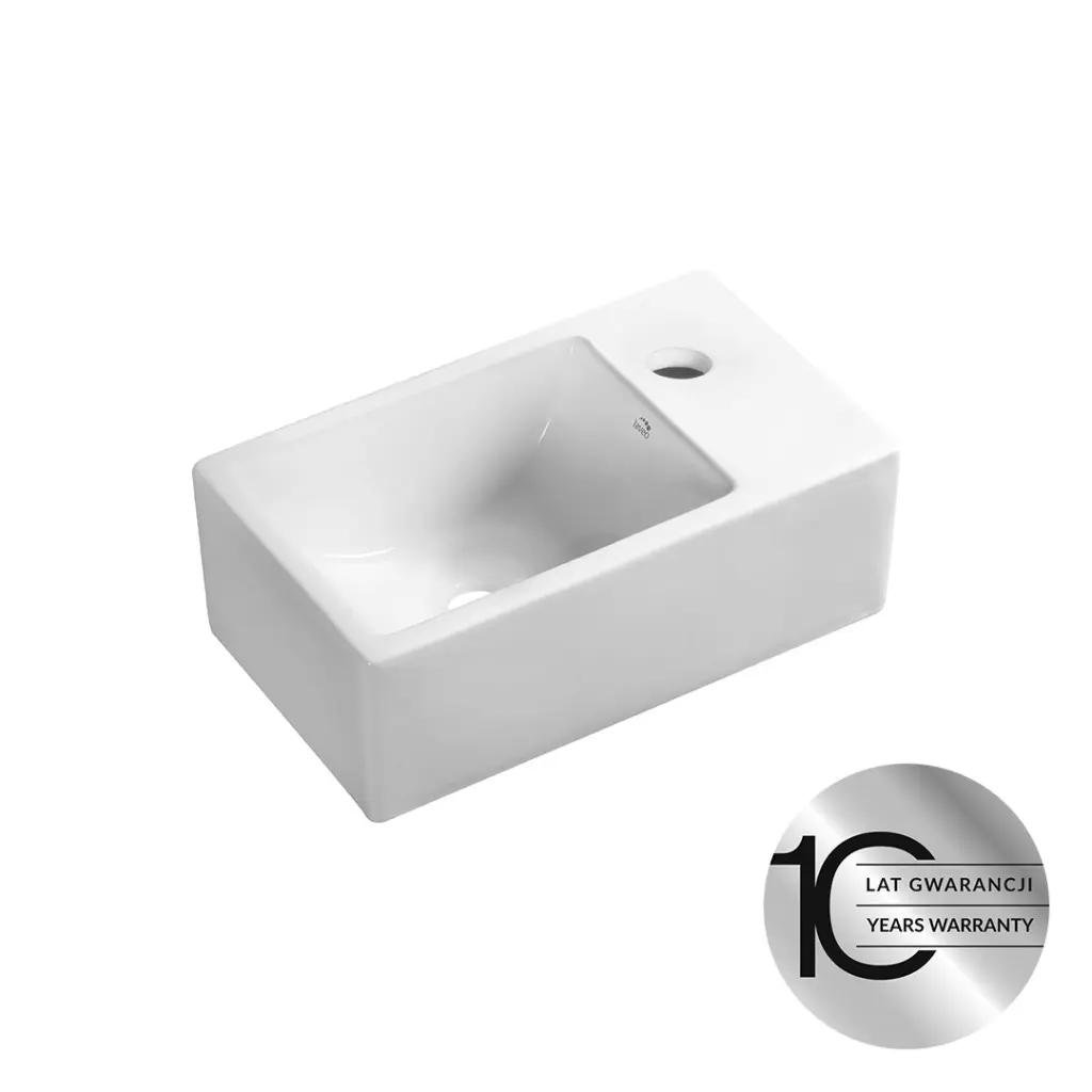 Laveo Umyvadlo na desku/závěsné Kvadrato 35x21 cm - VUK_6135, keramika, bílé