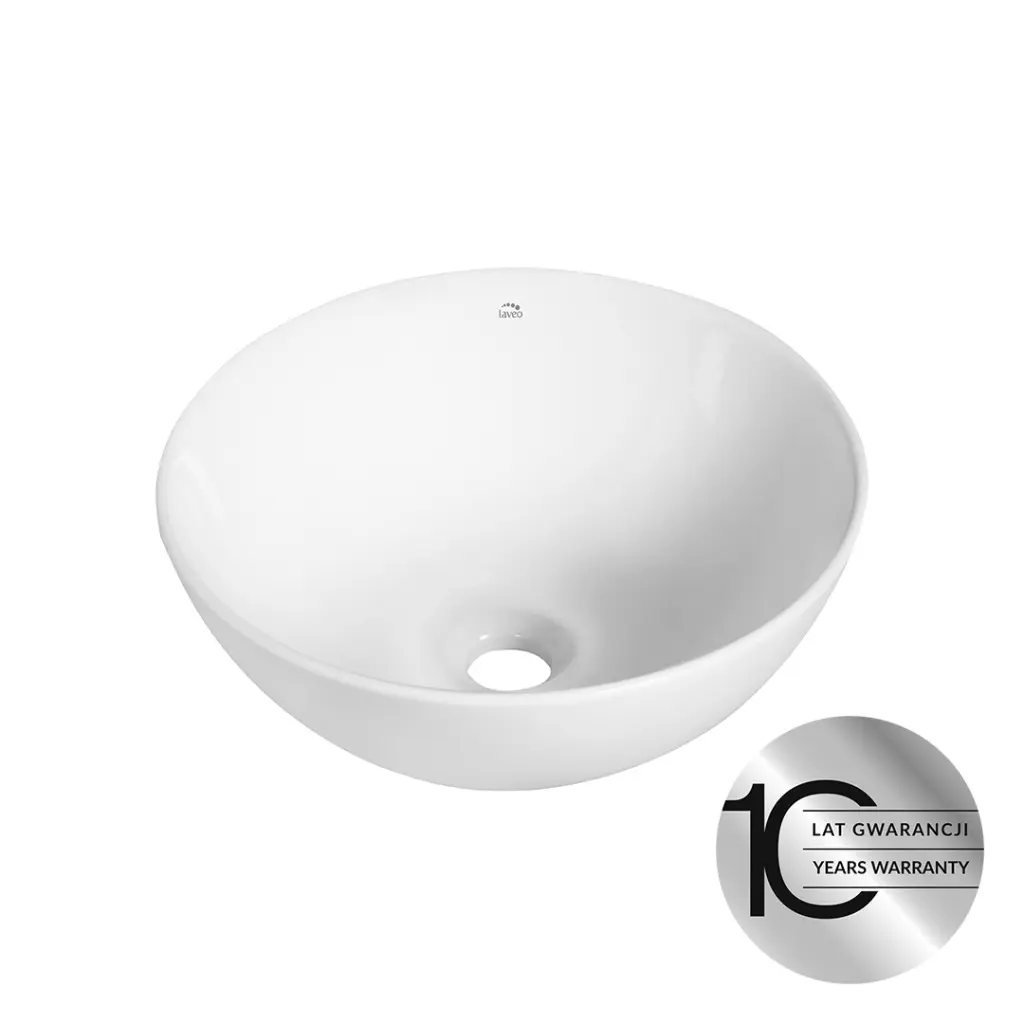 Laveo Umyvadlo na desku Sabi ø32,5 cm - VUS_6232, keramika, bílé